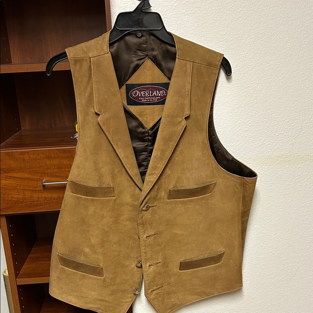 Overland Men's Brown Suede Vest